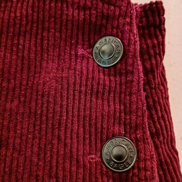 American Eagle Red Corduroy Overall Dress XS - Picture 9 of 10